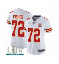 Women's Kansas City Chiefs #72 Eric Fisher White Vapor Untouchable Limited Player Super Bowl LIV Bound Football Jersey