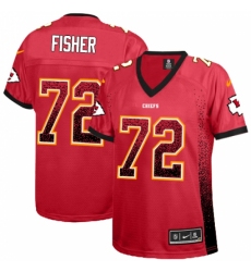 Women's Nike Kansas City Chiefs #72 Eric Fisher Elite Red Drift Fashion NFL Jersey