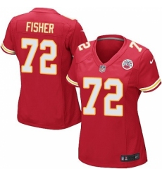 Women's Nike Kansas City Chiefs #72 Eric Fisher Game Red Team Color NFL Jersey