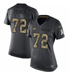Women's Nike Kansas City Chiefs #72 Eric Fisher Limited Black 2016 Salute to Service NFL Jersey