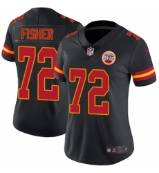 Women's Nike Kansas City Chiefs #72 Eric Fisher Limited Black Rush Vapor Untouchable NFL Jersey