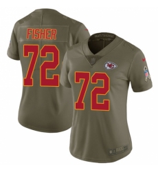 Women's Nike Kansas City Chiefs #72 Eric Fisher Limited Olive 2017 Salute to Service NFL Jersey