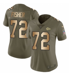 Women's Nike Kansas City Chiefs #72 Eric Fisher Limited Olive/Gold 2017 Salute to Service NFL Jersey