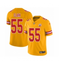 Men's Kansas City Chiefs #55 Frank Clark Limited Gold Inverted Legend Football Jersey