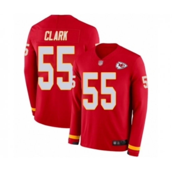 Men's Kansas City Chiefs #55 Frank Clark Limited Red Therma Long Sleeve Football Jersey Men's Kansas City Chiefs #55 Frank Clark Limited Red Therma Long Sleeve Football Jersey