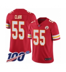 Men's Kansas City Chiefs #55 Frank Clark Red Team Color Vapor Untouchable Limited Player 100th Season Football Jersey