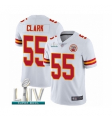 Men's Kansas City Chiefs #55 Frank Clark White Vapor Untouchable Limited Player Super Bowl LIV Bound Football Jersey