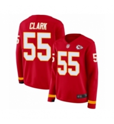 Women's Kansas City Chiefs #55 Frank Clark Limited Red Therma Long Sleeve Football Jersey