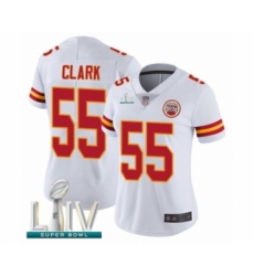 Women's Kansas City Chiefs #55 Frank Clark White Vapor Untouchable Limited Player Super Bowl LIV Bound Football Jersey