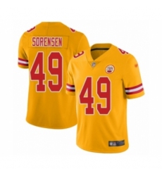 Men's Kansas City Chiefs #49 Daniel Sorensen Limited Gold Inverted Legend Football Jersey