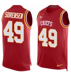 Men's Nike Kansas City Chiefs #49 Daniel Sorensen Limited Red Player Name & Number Tank Top NFL Jersey