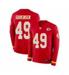 Men's Nike Kansas City Chiefs #49 Daniel Sorensen Limited Red Therma Long Sleeve NFL Jersey