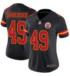 Women's Nike Kansas City Chiefs #49 Daniel Sorensen Limited Black Rush Vapor Untouchable NFL Jersey