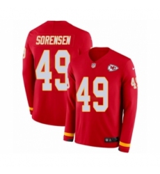 Youth Nike Kansas City Chiefs #49 Daniel Sorensen Limited Red Therma Long Sleeve NFL Jersey