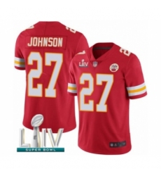 Men's Kansas City Chiefs #27 Larry Johnson Red Team Color Vapor Untouchable Limited Player Super Bowl LIV Bound Football Jersey