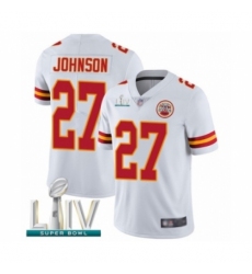 Men's Kansas City Chiefs #27 Larry Johnson White Vapor Untouchable Limited Player Super Bowl LIV Bound Football Jersey
