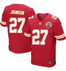 Men's Nike Kansas City Chiefs #27 Larry Johnson Red Team Color Vapor Untouchable Elite Player NFL Jersey