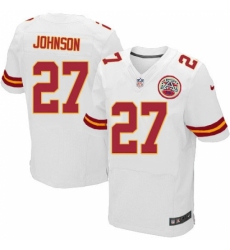 Men's Nike Kansas City Chiefs #27 Larry Johnson White Vapor Untouchable Elite Player NFL Jersey