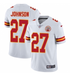 Men's Nike Kansas City Chiefs #27 Larry Johnson White Vapor Untouchable Limited Player NFL Jersey