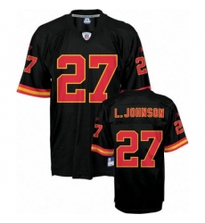 Reebok Kansas City Chiefs #27 Larry Johnson Black Alternate Authentic Throwback NFL Jersey