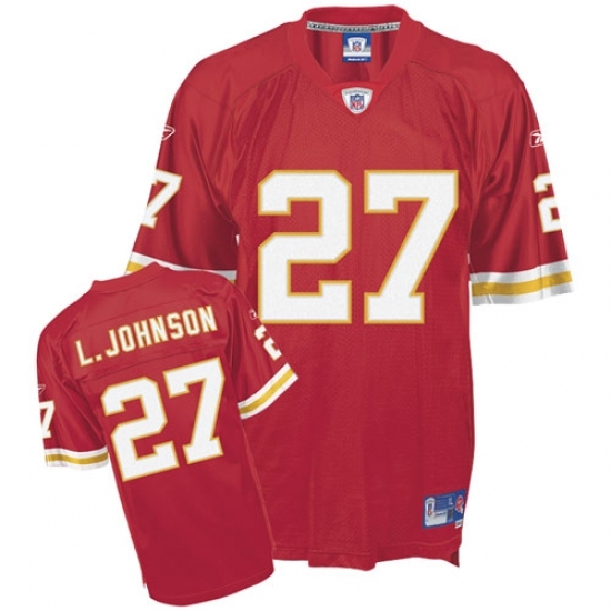 Reebok Kansas City Chiefs #27 Larry Johnson Red Team Color Replica Throwback NFL Jersey Reebok Kansas City Chiefs #27 Larry Johnson Red Team Color Replica Throwback NFL Jersey