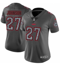Women's Nike Kansas City Chiefs #27 Larry Johnson Gray Static Vapor Untouchable Limited NFL Jersey