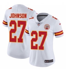 Women's Nike Kansas City Chiefs #27 Larry Johnson White Vapor Untouchable Limited Player NFL Jersey