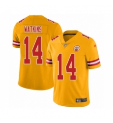 Men's Kansas City Chiefs #14 Sammy Watkins Limited Gold Inverted Legend Football Jersey