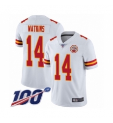 Men's Kansas City Chiefs #14 Sammy Watkins White Vapor Untouchable Limited Player 100th Season Football Jersey