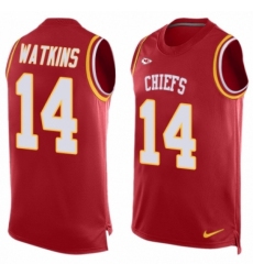 Men's Nike Kansas City Chiefs #14 Sammy Watkins Limited Red Player Name & Number Tank Top NFL Jersey