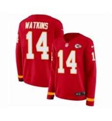 Women's Nike Kansas City Chiefs #14 Sammy Watkins Limited Red Therma Long Sleeve NFL Jersey