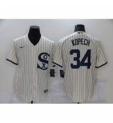 Men's Nike Chicago White Sox #34 Michael Kopech Cream Game 2021 Field of Dreams Jersey