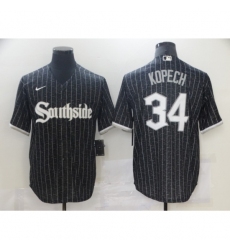 Men's Nike White Sox Southside #34 Michael Kopech Black City Connect Authentic Jersey