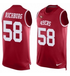 Men's Nike San Francisco 49ers #58 Weston Richburg Limited Red Player Name & Number Tank Top NFL Jersey