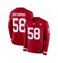 Men's Nike San Francisco 49ers #58 Weston Richburg Limited Red Therma Long Sleeve NFL Jersey