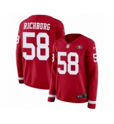 Women's Nike San Francisco 49ers #58 Weston Richburg Limited Red Therma Long Sleeve NFL Jersey
