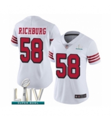 Women's San Francisco 49ers #58 Weston Richburg Limited White Rush Vapor Untouchable Super Bowl LIV Bound Football Jersey