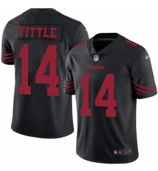 Men's Nike San Francisco 49ers #14 Y.A. Tittle Limited Black Rush Vapor Untouchable NFL Jersey