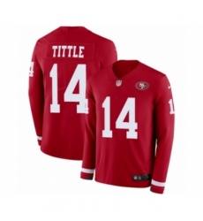 Men's Nike San Francisco 49ers #14 Y.A. Tittle Limited Red Therma Long Sleeve NFL Jersey
