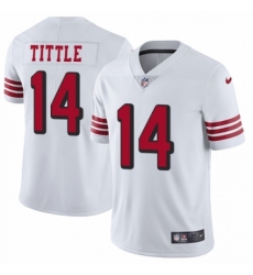Men's Nike San Francisco 49ers #14 Y.A. Tittle Limited White Rush Vapor Untouchable NFL Jersey