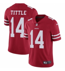 Men's Nike San Francisco 49ers #14 Y.A. Tittle Red Team Color Vapor Untouchable Limited Player NFL Jersey