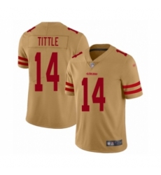 Men's San Francisco 49ers #14 Y.A. Tittle Limited Gold Inverted Legend Football Jersey
