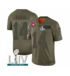 Men's San Francisco 49ers #14 Y.A. Tittle Limited Olive 2019 Salute to Service Super Bowl LIV Bound Football Jersey