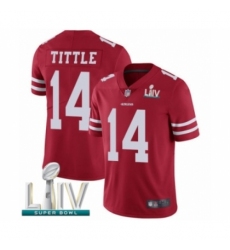 Men's San Francisco 49ers #14 Y.A. Tittle Red Team Color Vapor Untouchable Limited Player Super Bowl LIV Bound Football Jersey