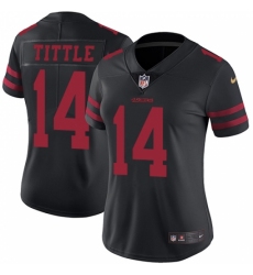 Women's Nike San Francisco 49ers #14 Y.A. Tittle Black Vapor Untouchable Limited Player NFL Jersey