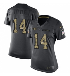 Women's Nike San Francisco 49ers #14 Y.A. Tittle Limited Black 2016 Salute to Service NFL Jersey