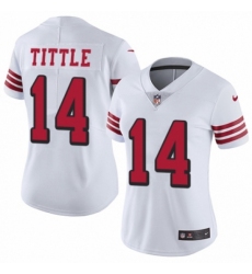 Women's Nike San Francisco 49ers #14 Y.A. Tittle Limited White Rush Vapor Untouchable NFL Jersey