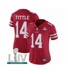 Women's San Francisco 49ers #14 Y.A. Tittle Red Team Color Vapor Untouchable Limited Player Super Bowl LIV Bound Football Jersey