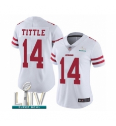 Women's San Francisco 49ers #14 Y.A. Tittle White Vapor Untouchable Limited Player Super Bowl LIV Bound Football Jersey