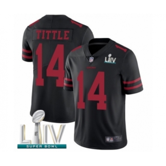 Youth San Francisco 49ers #14 Y.A. Tittle Black Vapor Untouchable Limited Player Super Bowl LIV Bound Football Jersey Youth San Francisco 49ers #14 Y.A. Tittle Black Vapor Untouchable Limited Player Super Bowl LIV Bound Football Jersey
